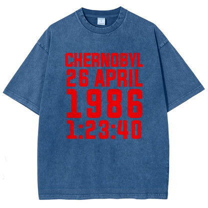 Chernobyl Nuclear Disaster Date And Time Vintage Distressed T-shirt