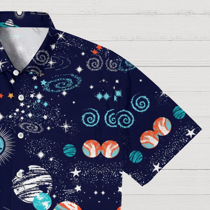 Universe Space Planet Print Geek Hawaiian Shirt