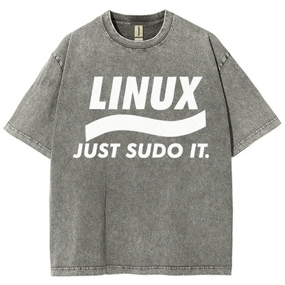 Linux Just Sudo It Vintage Distressed T-shirt