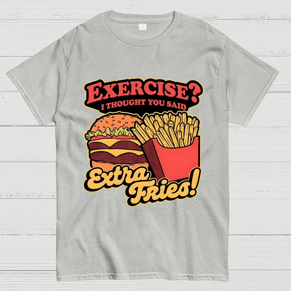 Burger Fries Exercise Geek T-Shirt