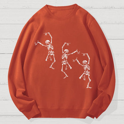 Skeleton Dancing Halloween Geek Cotton Sweatshirt