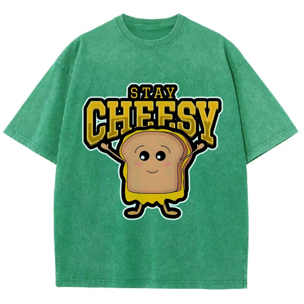 Sandwich Stay Cheesy Vintage Distressed T-shirt