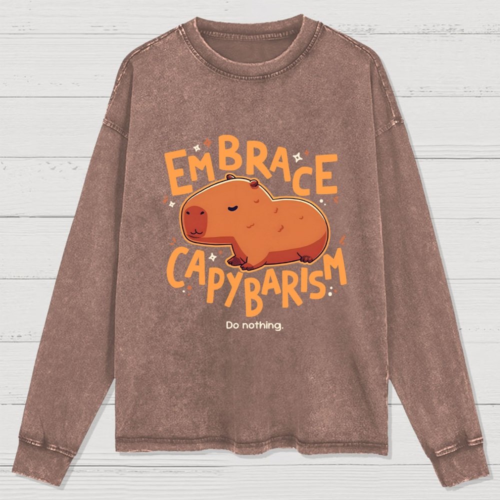 Capybarism Washed Long Sleeve Tee