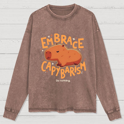 Capybarism Washed Long Sleeve Tee