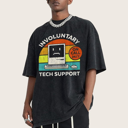Involuntary Tech Support On Call All the time Vintage Distressed T-shirt