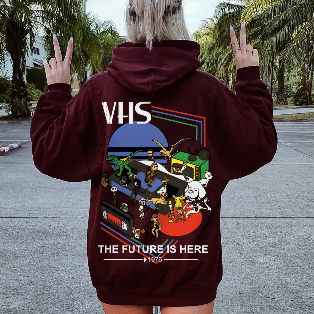 The Future Is Here Printed Back Unisex Cotton Hoodie
