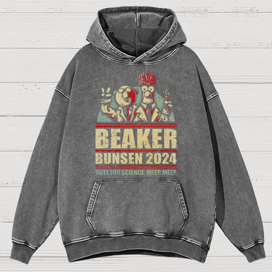 Vote For Science Geeky Vintage Distressed Hoodie