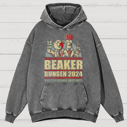 Vote For Science Geeky Vintage Distressed Hoodie