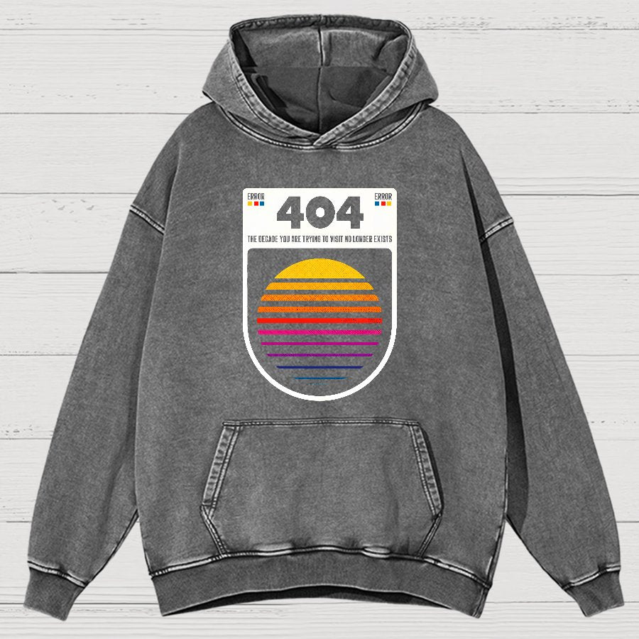 404 Decade Not Found Vintage Distressed Hoodie