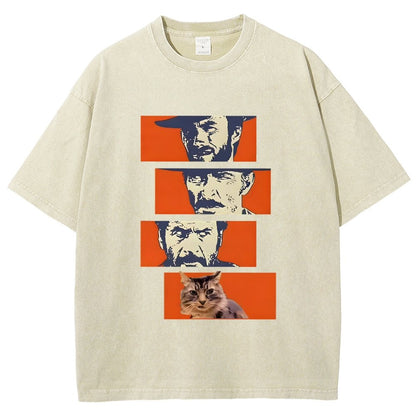 Buono Brutto Cattivo And Cat Vintage Distressed T-shirt