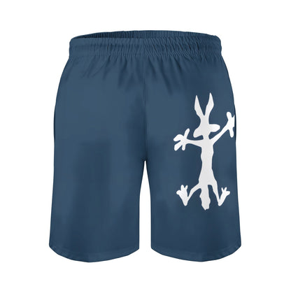 Coyote Splat Hitting Funny Cartoon Print Geek Shorts