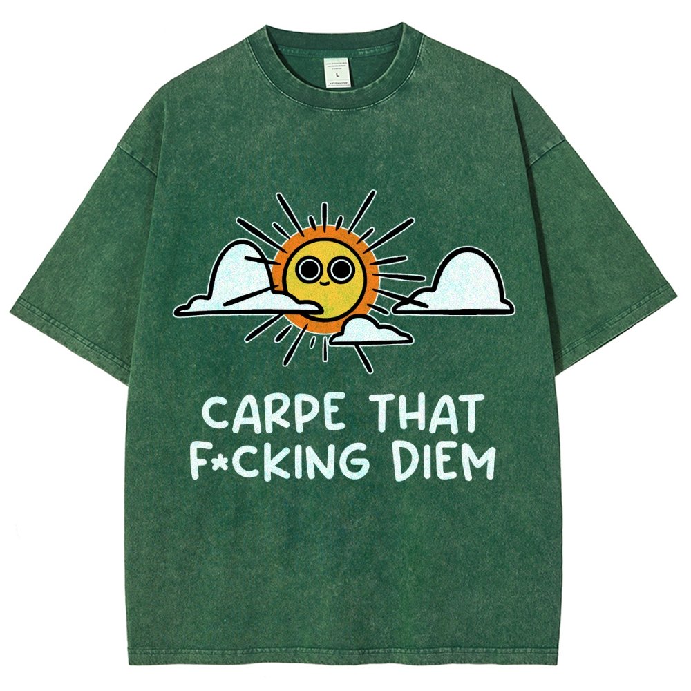 Carpe Diem Vintage Distressed T-shirt