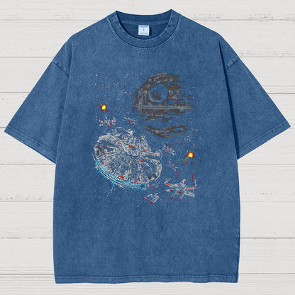 Epic Space Battle Vintage Distressed T-shirt