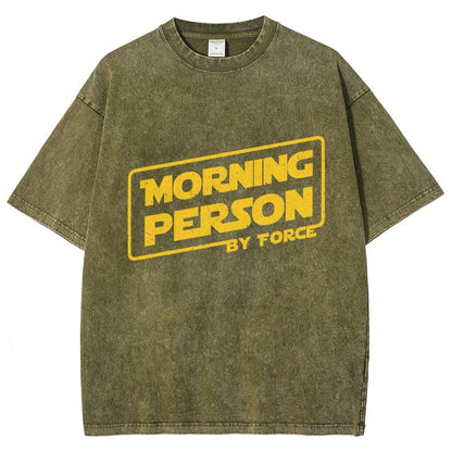 Morning Person By Force Vintage Distressed T-shirt