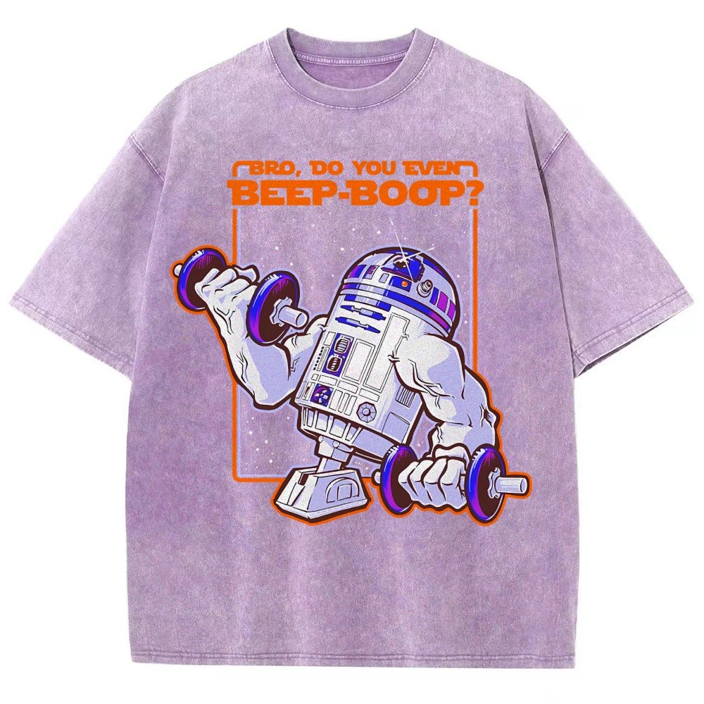 Bro Do You Even Beep-Boop Vintage Distressed T-shirt