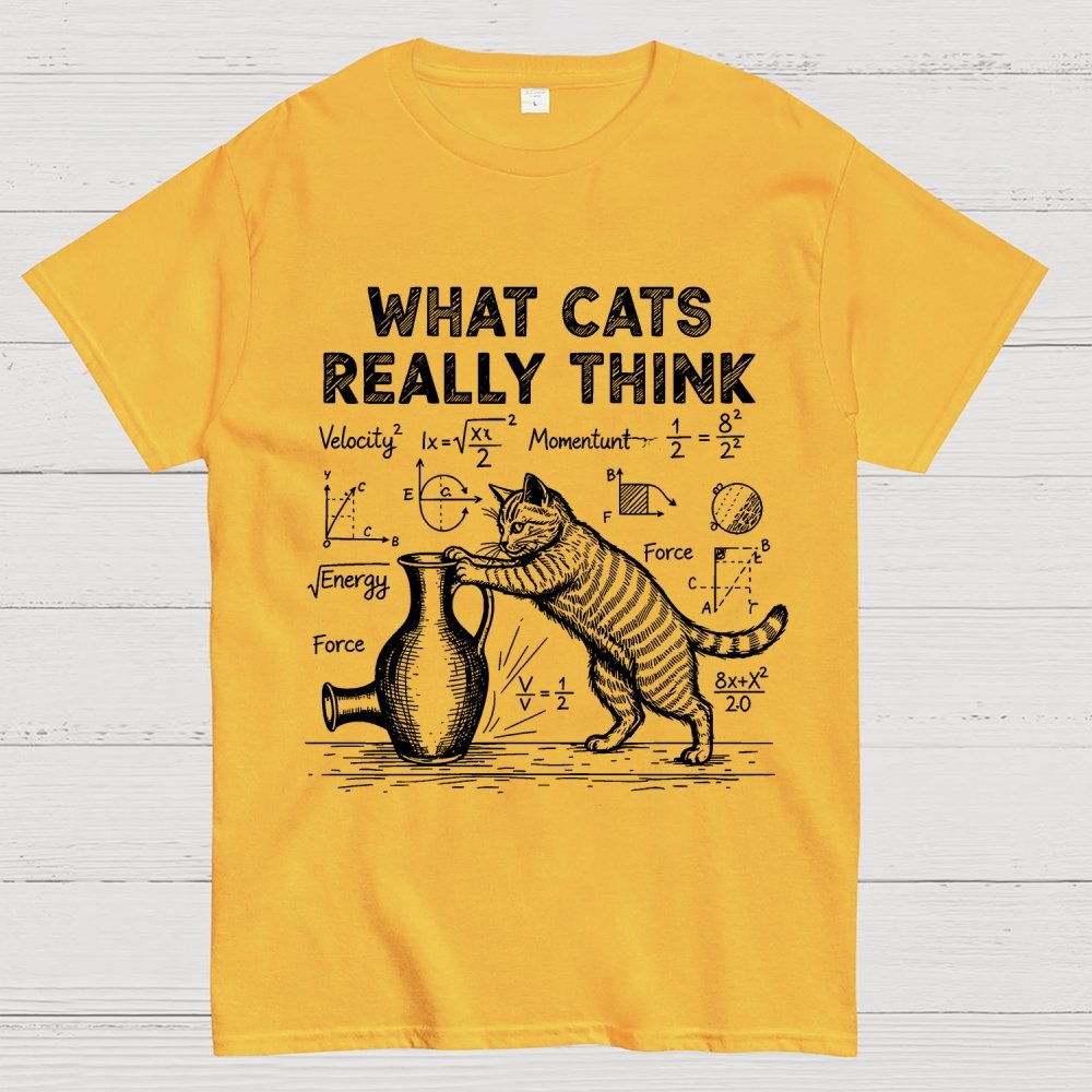 Funny Cat Physics  What Cats Really Think Geek T-Shirt