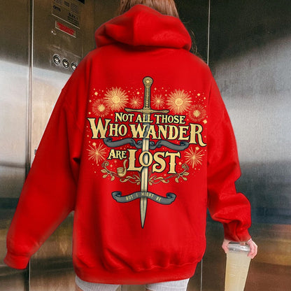 I Might Be Lost Printed Back Unisex Cotton Hoodie