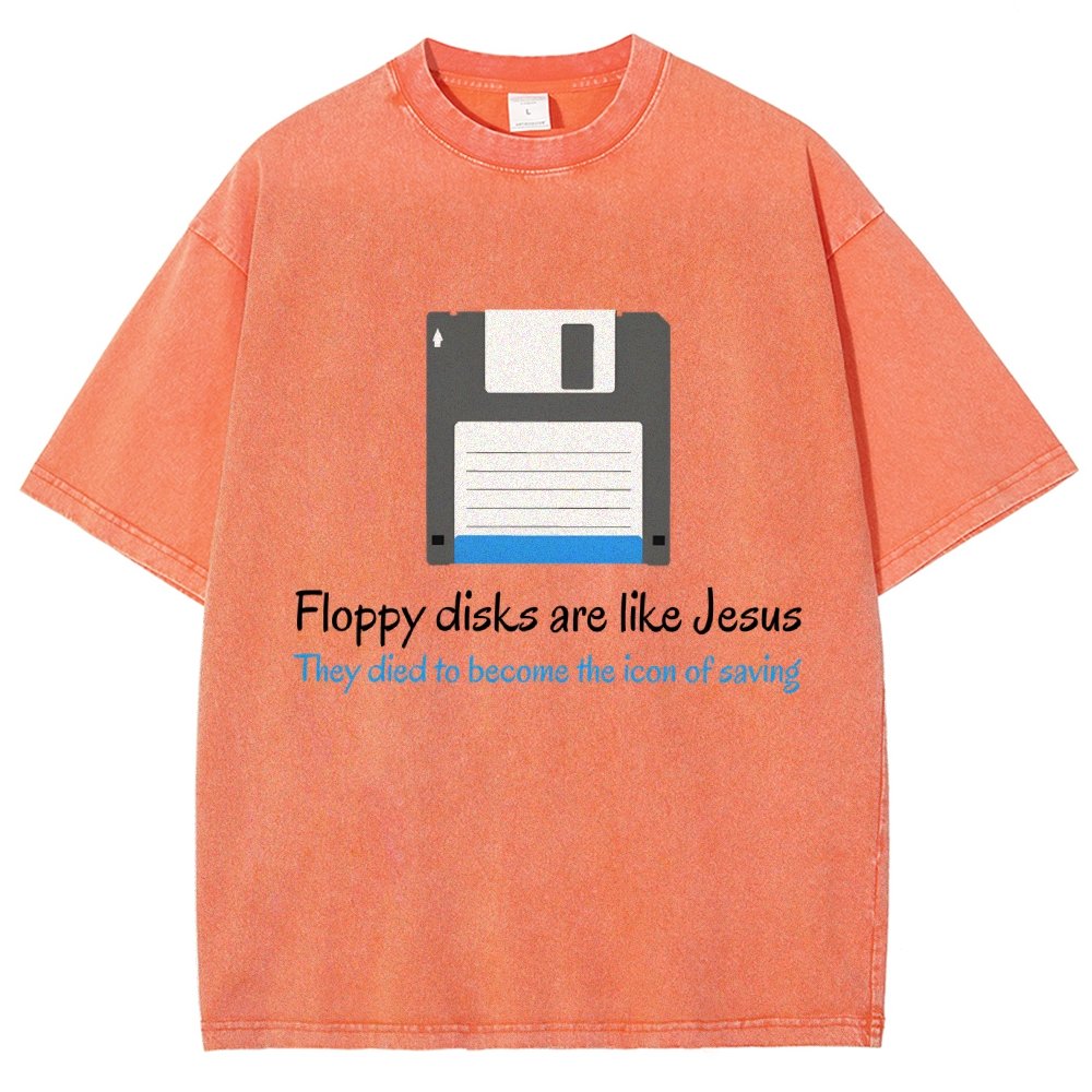 Floppy Disks Are Like Jesus Vintage Distressed T-shirt