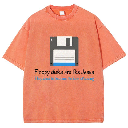Floppy Disks Are Like Jesus Vintage Distressed T-shirt