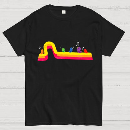 Retro Rainbow Tune Geek T-Shirt