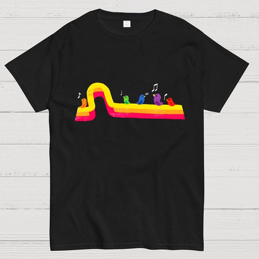 Retro Rainbow Tune Geek T-Shirt