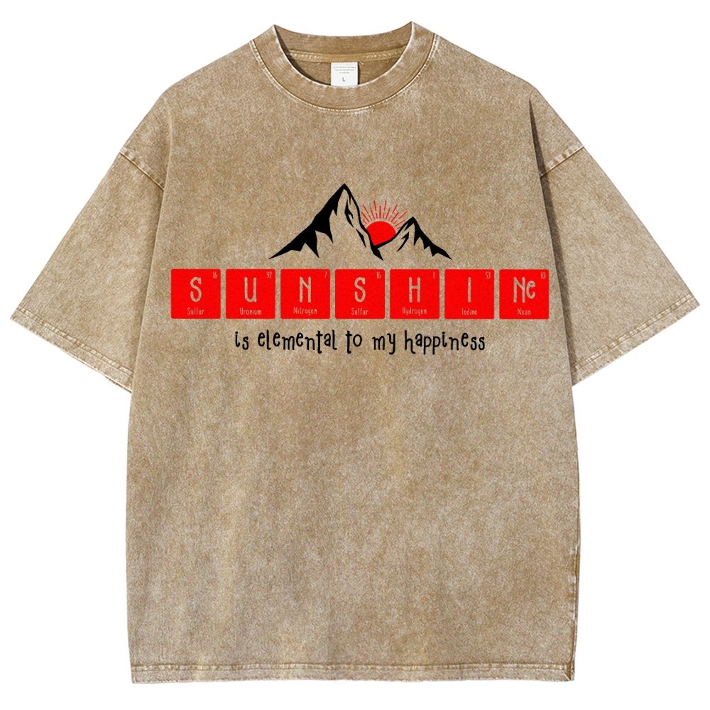 Sunshine Equals Happiness Vintage Distressed T-shirt