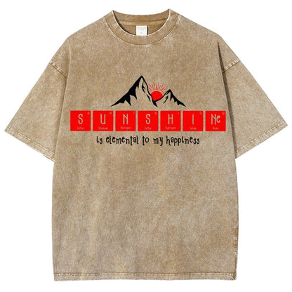 Sunshine Equals Happiness Vintage Distressed T-shirt