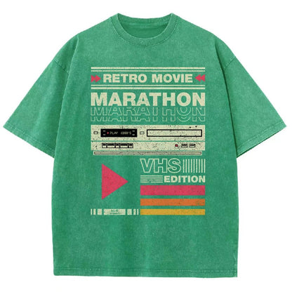 Retro Movie Marathon VHS Edition Vintage Distressed T-shirt