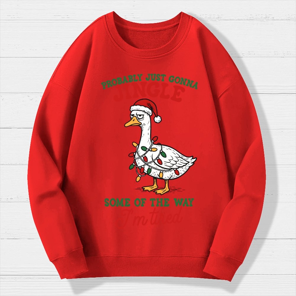 Funny Sarcastic Christmas Goose Geek Cotton Sweatshirt