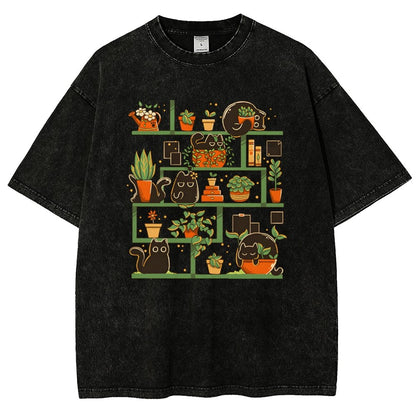 Kitten Garden Vintage Distressed T-shirt