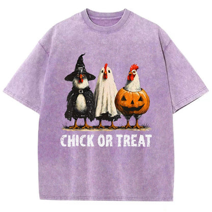 Halloween Chick or Treat Vintage Distressed T-shirt