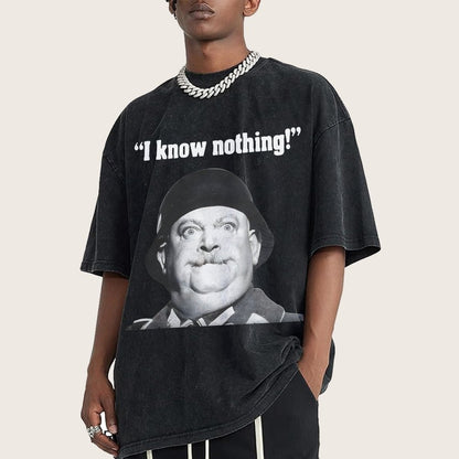 I Know Nothing Art Print Vintage Distressed T-shirt