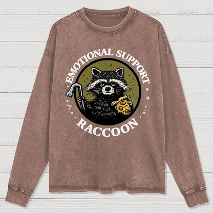 Emotional Support Raccoon Washed Long Sleeve Tee
