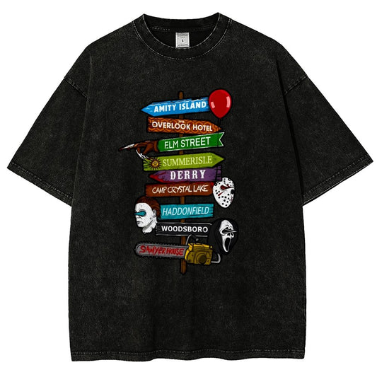 Horrible Road Signs Vintage Distressed T-shirt