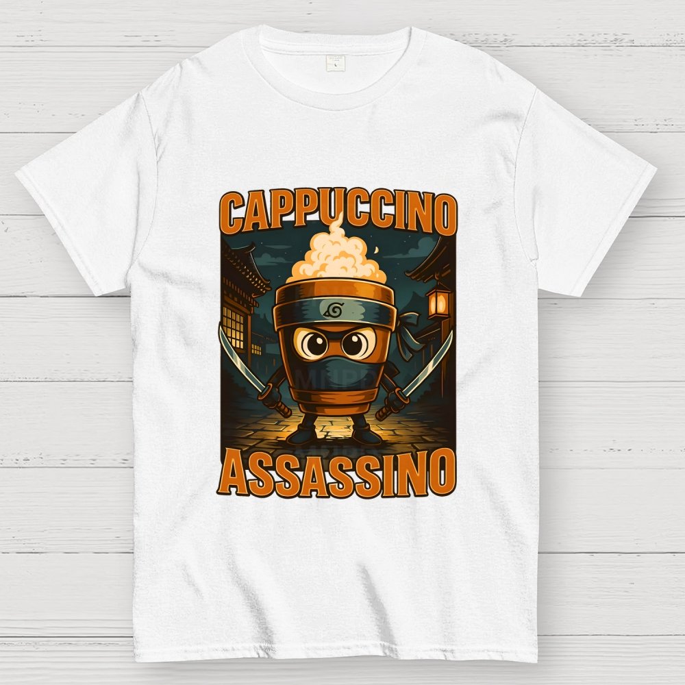 Italian Brainrot Cappuccino Assassino Beverage Coffee Lovers Unisex Geek T-Shirt