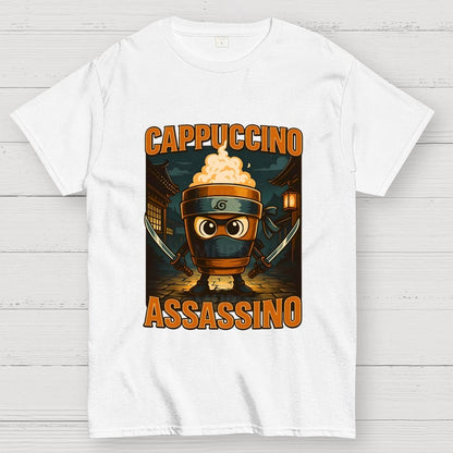 Italian Brainrot Cappuccino Assassino Beverage Coffee Lovers Unisex Geek T-Shirt