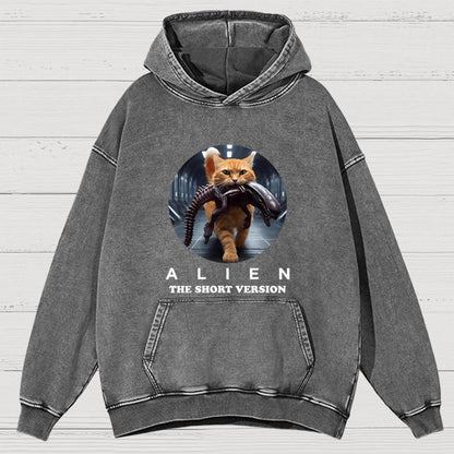 Mysterious Creature Short Version Vintage Distressed Hoodie