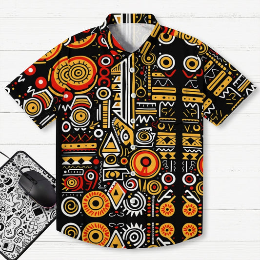 Retro Graffiti Art Print Geek Hawaiian Shirt