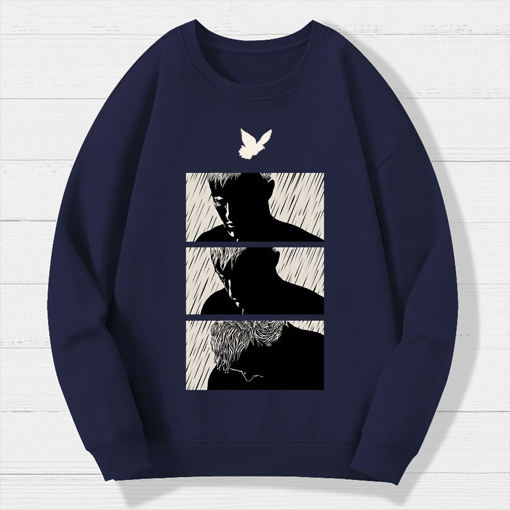 Ending White Geek Cotton Sweatshirt
