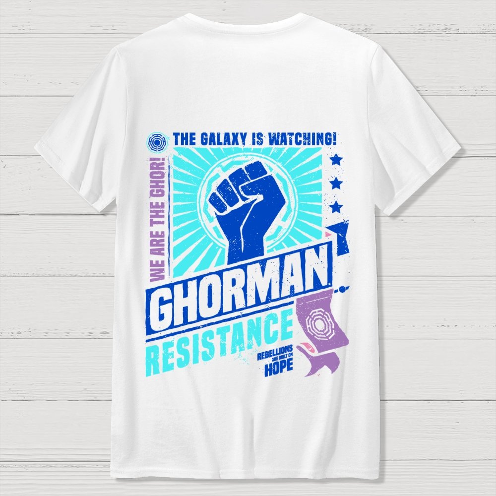 Galactic Resistance Back Printing Geek T-Shirt