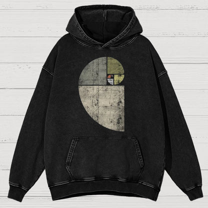 Distressed Fibonacci Spiral Geek Graphic Vintage Distressed Hoodie