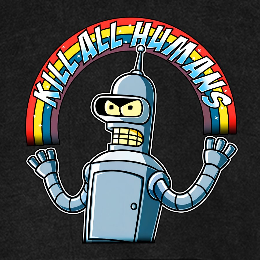 Shiny Metal Robot Vintage Distressed Hoodie