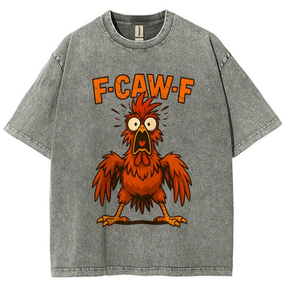 F-CAW-F  Angry Chicken Vintage Distressed T-shirt