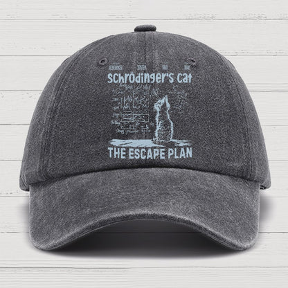 Schrodinger's Cat Escape Plan Interesting Physics Science Geek Cotton Hat