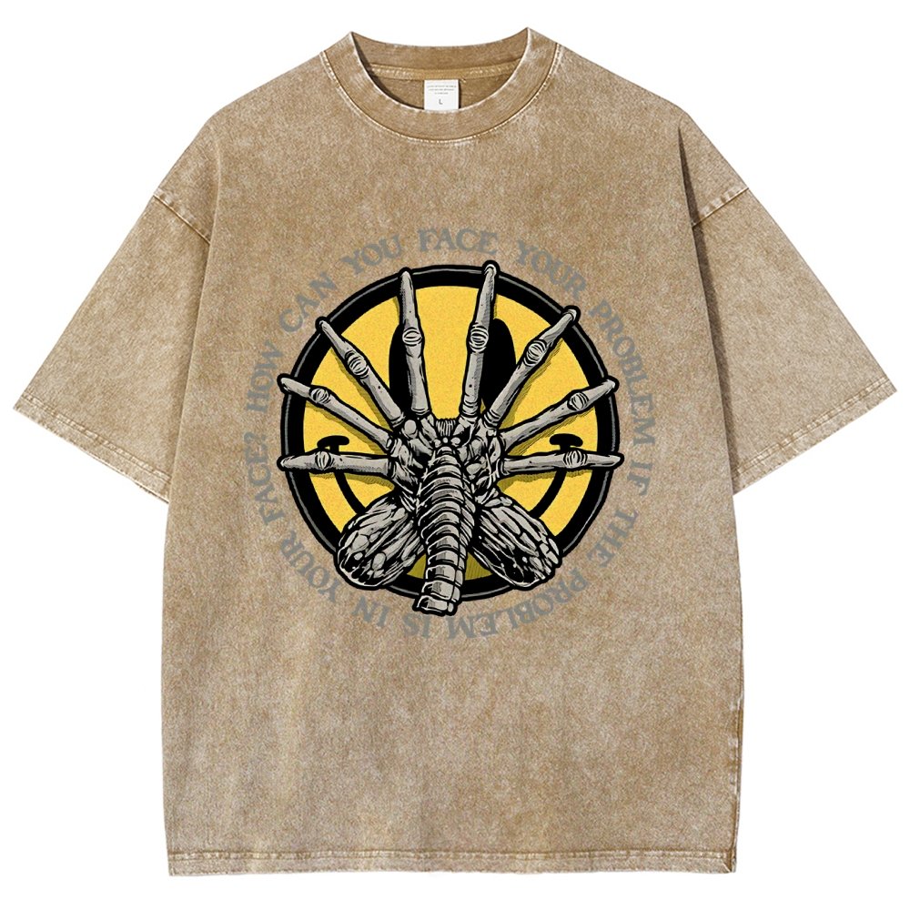 Face Problem Vintage Distressed T-shirt