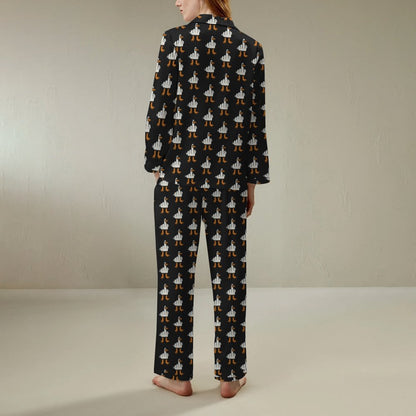 Rude Seagull Design Funny Geek Long Sleeve Pajama Set