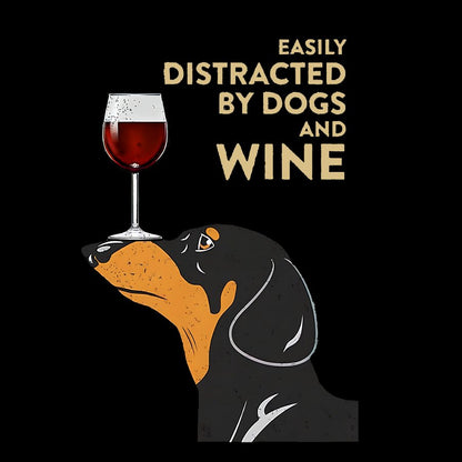 Easily Distracted By Dogs And Wine Geeky T-Shirt