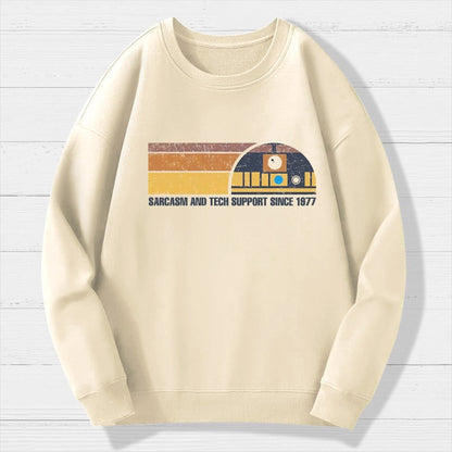 Providing Sarcasm and Tech Support Since 1977 Geek Cotton Sweatshirt