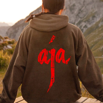 Aja Printed Back Unisex Cotton Hoodie