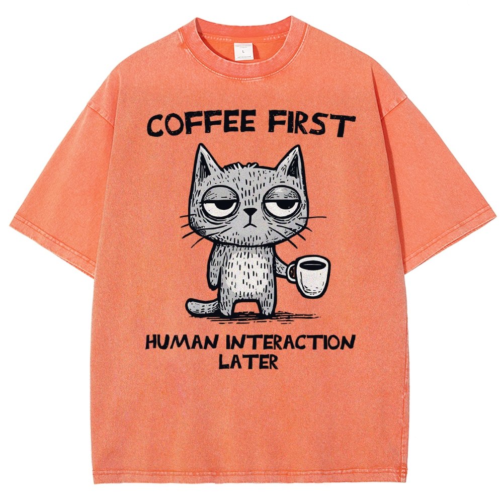 Coffee Firtst Vintage Distressed T-shirt